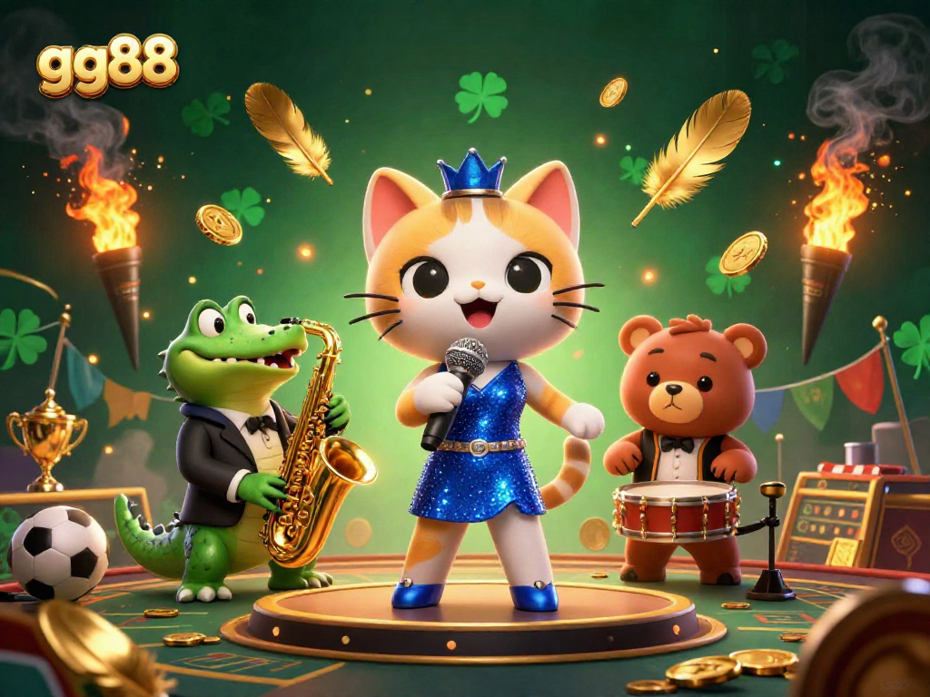 Bet on thrilling gg88 sports action with vibrant visuals of animated characters and casino elements.