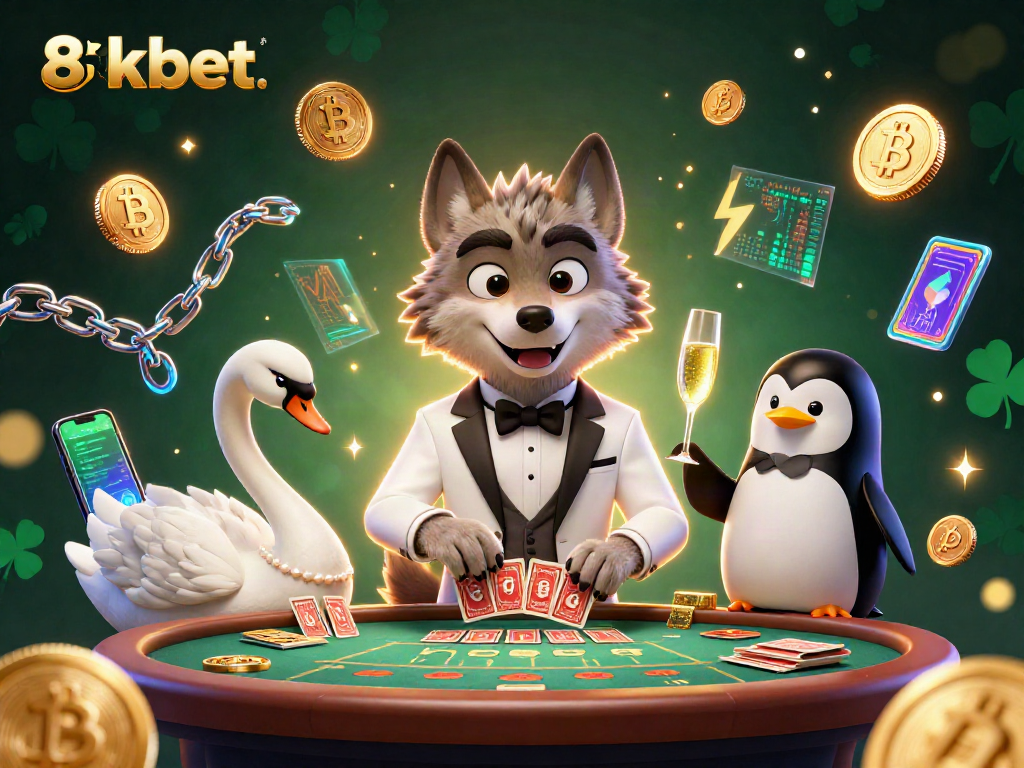 Experience thrilling baccarat with 8xbet/ alongside charismatic characters in a vibrant casino scene.