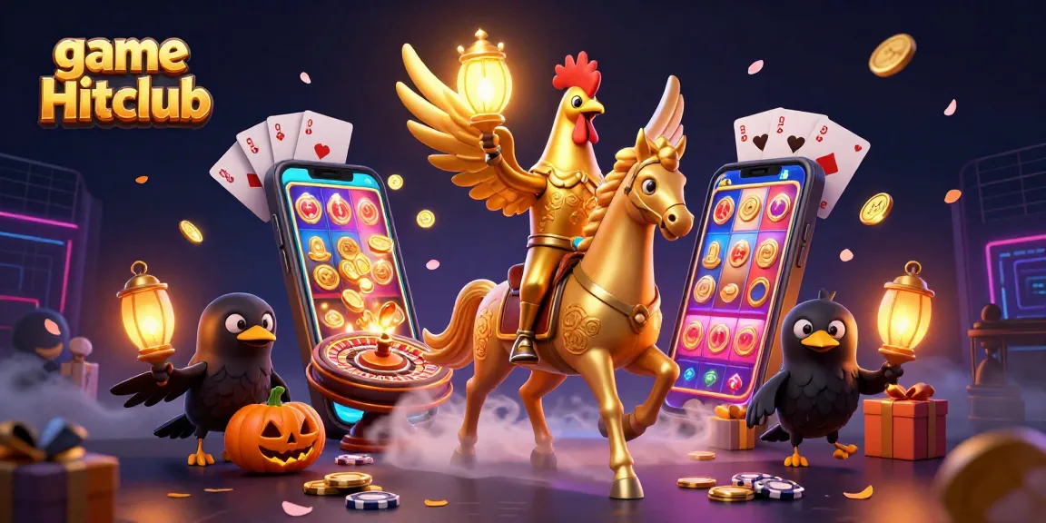 Engage in thrilling game Hitclub with vivid 3D characters and vibrant casino elements.