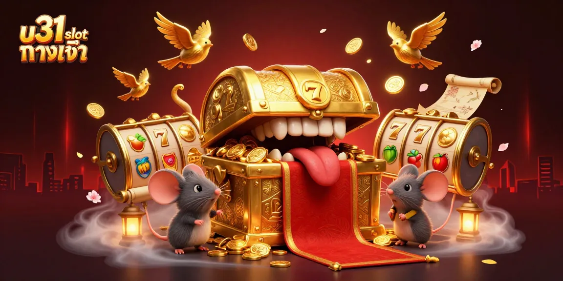 สัมผัสการเล่น u31 slot ทางเข้า ผ่านภาพของตู้เก็บสมบัติโกลด์และวงล้อสล็อตที่โชติช่วง